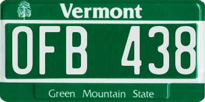 VT license plate OFB438
