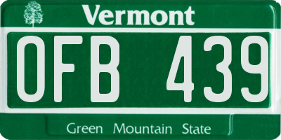 VT license plate OFB439