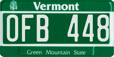 VT license plate OFB448