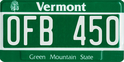VT license plate OFB450
