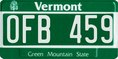 VT license plate OFB459