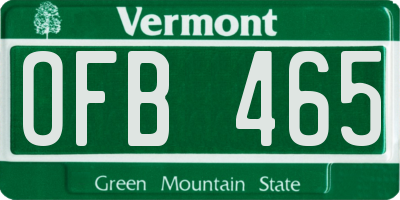 VT license plate OFB465
