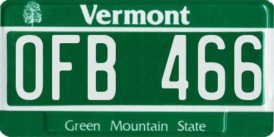 VT license plate OFB466