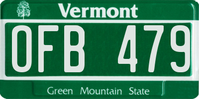 VT license plate OFB479