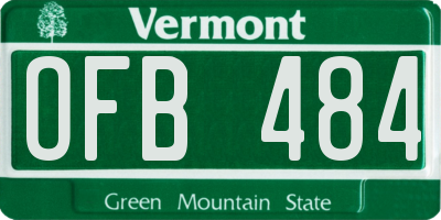 VT license plate OFB484