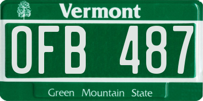 VT license plate OFB487