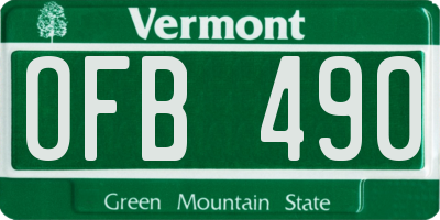 VT license plate OFB490