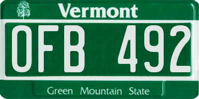VT license plate OFB492