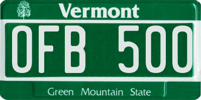 VT license plate OFB500