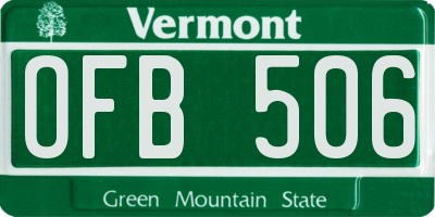VT license plate OFB506
