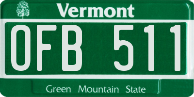 VT license plate OFB511