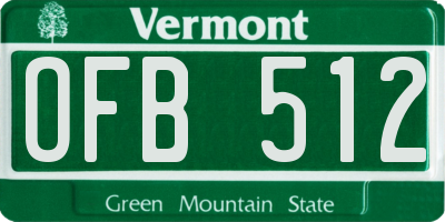 VT license plate OFB512