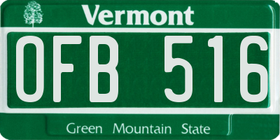 VT license plate OFB516