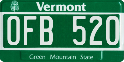 VT license plate OFB520