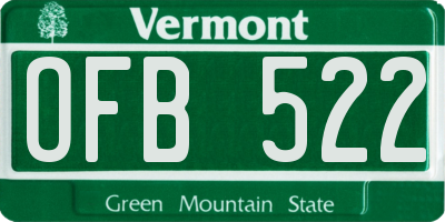 VT license plate OFB522