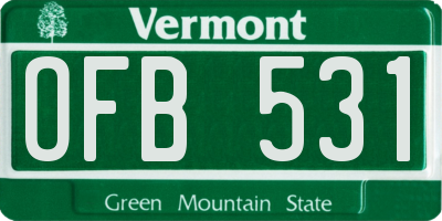VT license plate OFB531