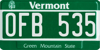 VT license plate OFB535