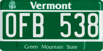 VT license plate OFB538