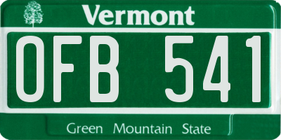 VT license plate OFB541