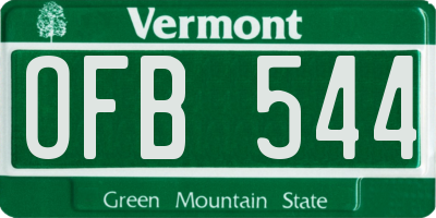 VT license plate OFB544