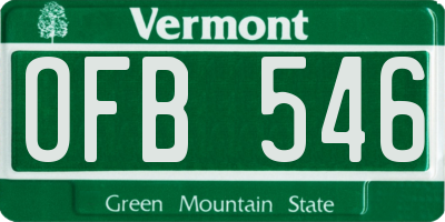 VT license plate OFB546
