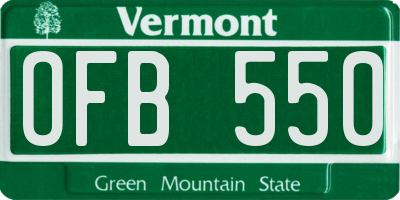 VT license plate OFB550
