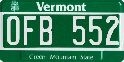 VT license plate OFB552