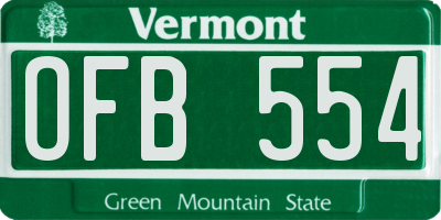 VT license plate OFB554