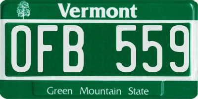 VT license plate OFB559