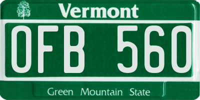 VT license plate OFB560