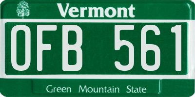 VT license plate OFB561