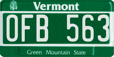 VT license plate OFB563