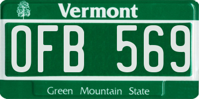 VT license plate OFB569