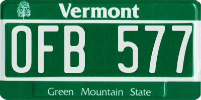 VT license plate OFB577