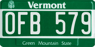 VT license plate OFB579
