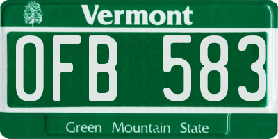 VT license plate OFB583