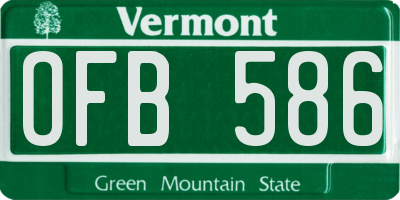 VT license plate OFB586