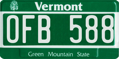 VT license plate OFB588