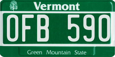 VT license plate OFB590