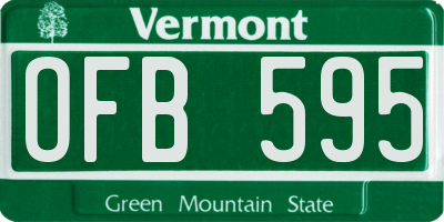 VT license plate OFB595