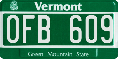 VT license plate OFB609