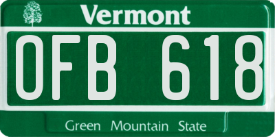 VT license plate OFB618
