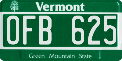 VT license plate OFB625