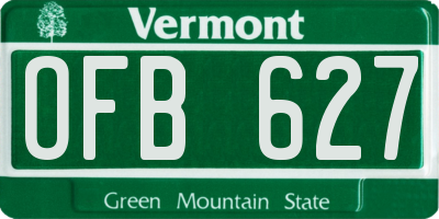 VT license plate OFB627