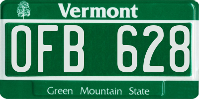 VT license plate OFB628