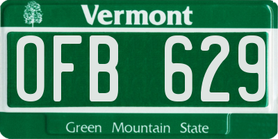 VT license plate OFB629