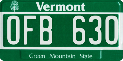 VT license plate OFB630