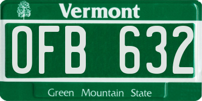VT license plate OFB632