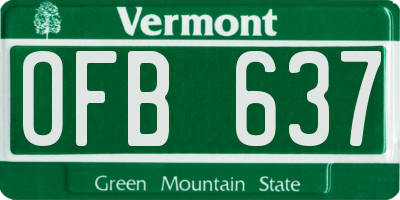 VT license plate OFB637