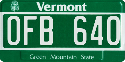 VT license plate OFB640